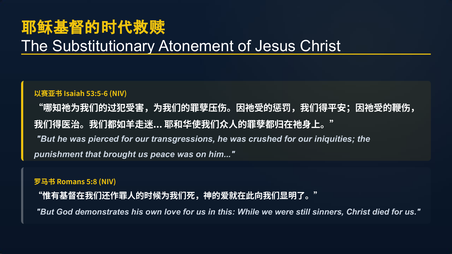 以赛亚书 Isaiah 53:5-6 (NIV)