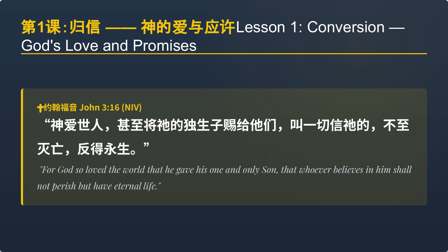 约翰福⾳ John 3:16 (NIV)