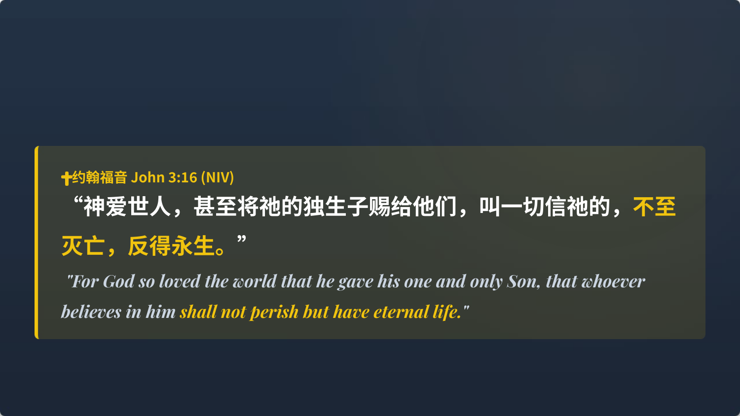 约翰福⾳ John 3:16 (NIV)