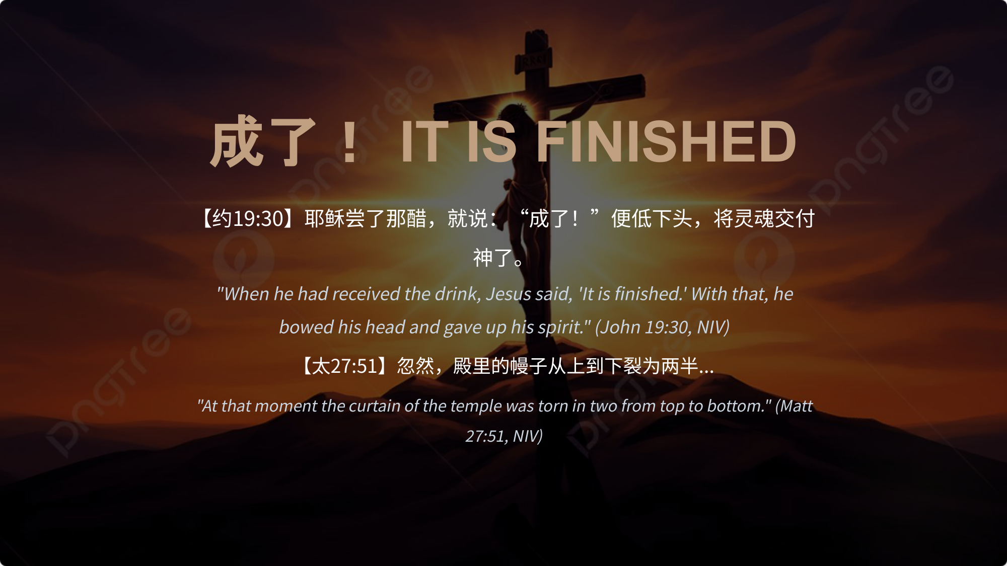 成了！ IT IS FINISHED